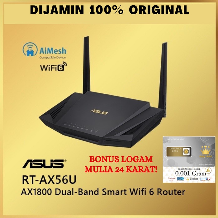 Asus RT-AX56U WiFi 6 Dual-Band Router AX1800 With AiMesh RTAX56U