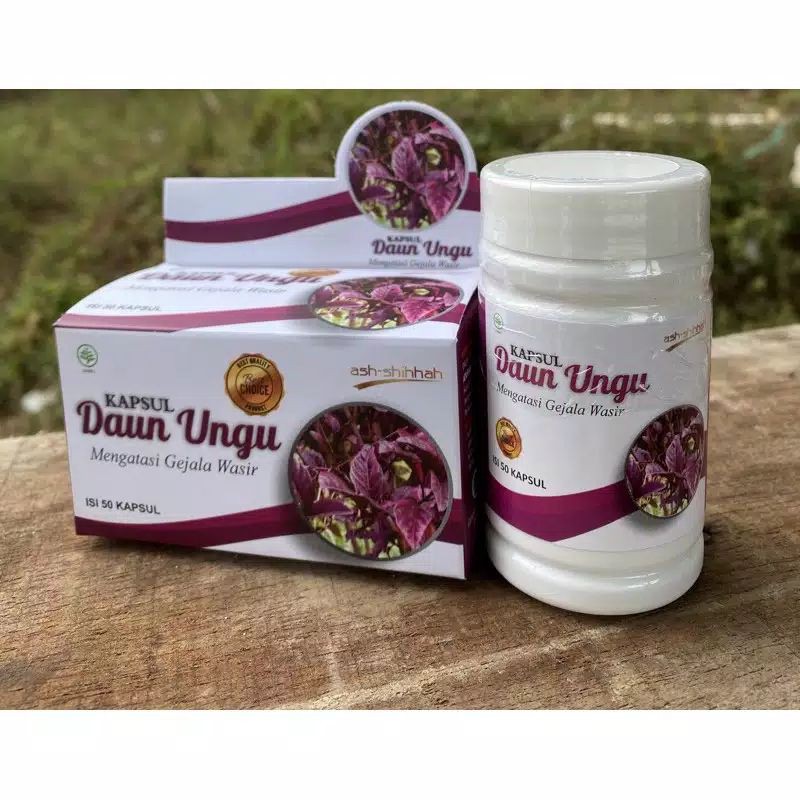 Kapsul Herbal Daun Ungu Obat Ambeien Wasir Ambeyen Ampuh Benjolan Asli Ash Shihhah