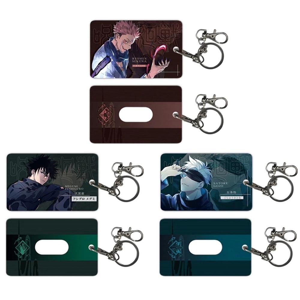 【 ELEGANT 】 Jujutsu Kaisen Card Holder Portable Anak Hadiah Cosplay Cover Bga Liontin Siswa Gantungan Kunci Kartu Case