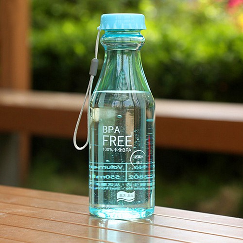 Botol Minum Unik BPA Free Anti Tumpah  / Tempat Botol Air Minum - X447-Biru Muda