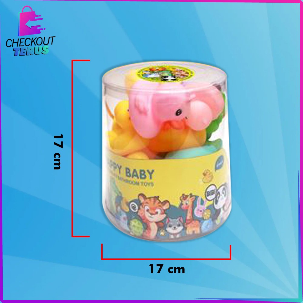 CT M253 Mainan Edukasi Baby Bath Toys Mainan Bebek Anak Bayi Mainan Mandi Anak Karet Set Karakter Bisa Bunyi