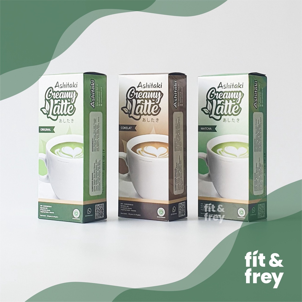 ASHITAKI Creamy Latte 120g - Minuman Diet Rendah Kalori - Original / Coklat / Matcha - Minuman Serbuk Ashitaba Bubuk Antioksidan Stevia