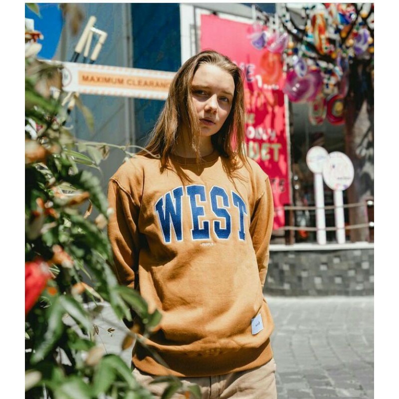 Sweater Crewneck West Camel sweater pria/wanita Russ Gratis Ongkir Jaket pria/wanita