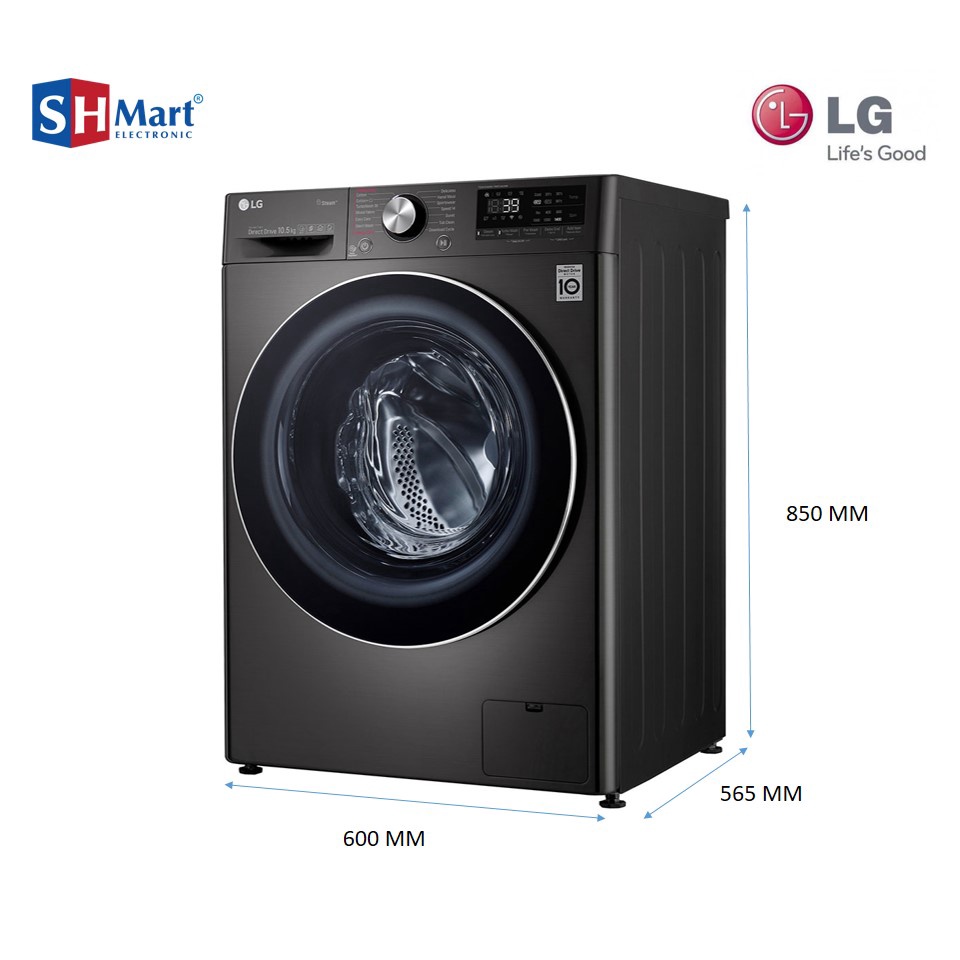 LG Mesin Cuci Front Loading 10.5KG Wash 7KG Dry FV1450H1B ThinQ Wifi