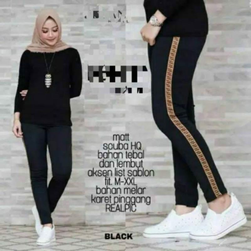 CELANA FENDI HITAM (TERMURAH)