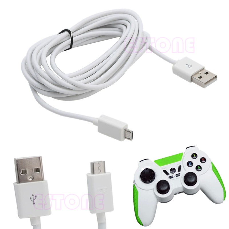 CRE  Long 3 Meter Micro USB Charge Charging Power Cable For PS4 Controllers