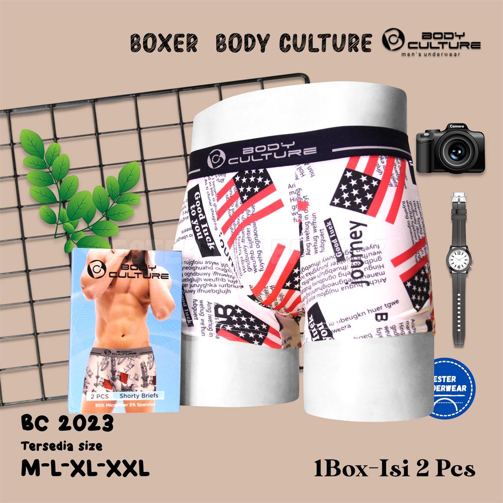 Body Culture Celana Boxer Pria BC 2023 1Box Isi 2Pcs