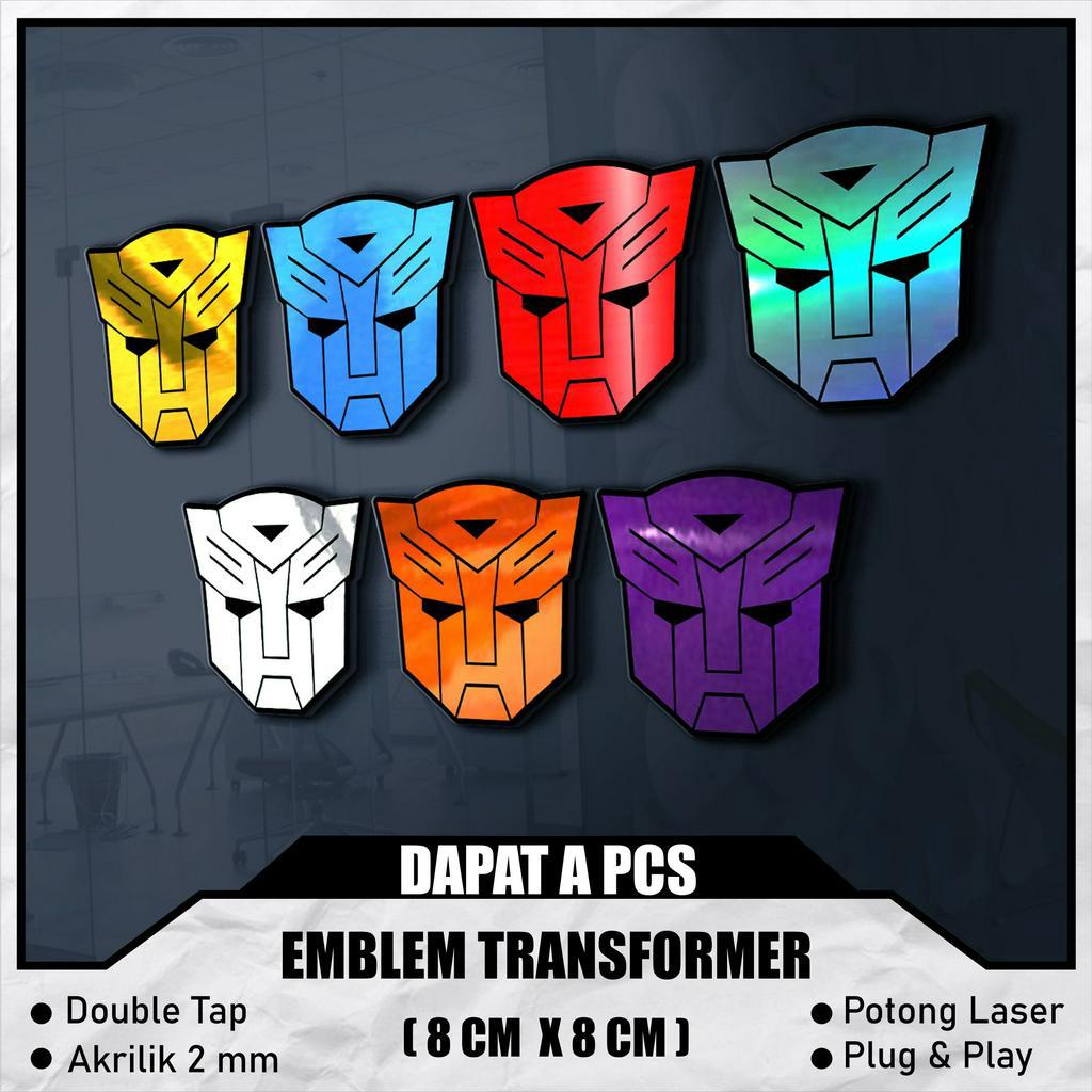 Emblem TRANSFORMER Emblem TIMBUL Akrilik 2mm + Doubel Tape Foam ( DAPAT 1 PCS )