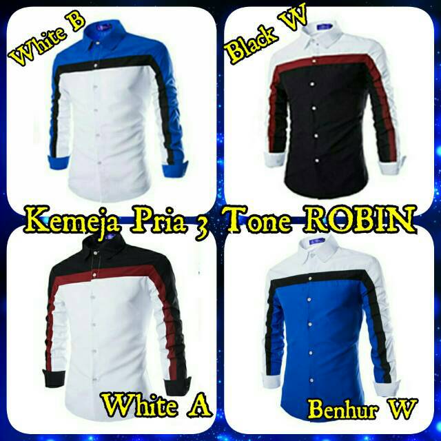 Kemeja Pria 3 Tone Robin