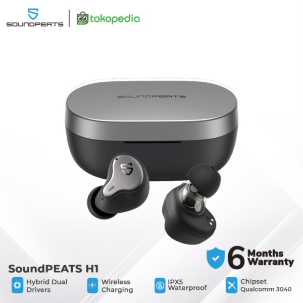 Unik SoundPEATS H1 True Wireless Earbuds In-Ear Stereo - Grey Limited