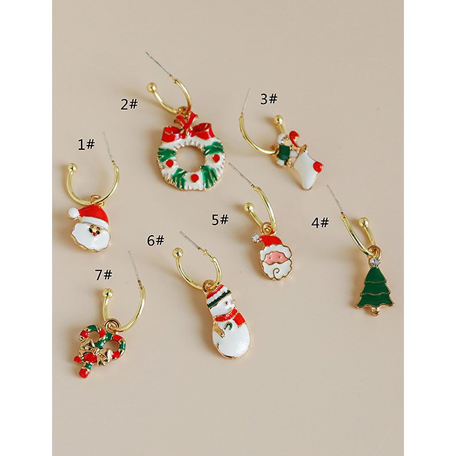 LRC Anting Tusuk Natal Fashion Alloy Christmas Earrings P47507