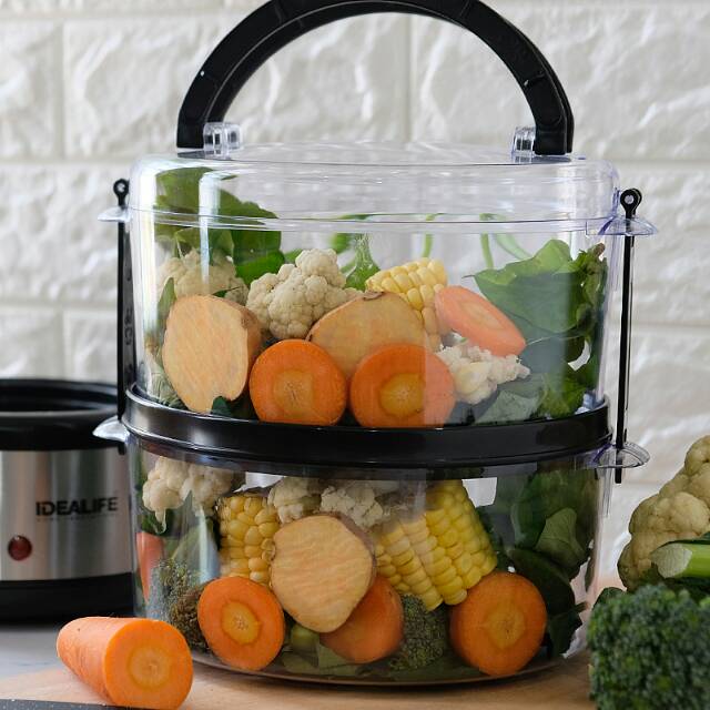 IDEALIFE IL-114 Food Steamer Pengukus Makanan Sayur Daging Jagung IL 114 Makan Sayuran Ayam Sapi terbaik murah bergaransi resmi