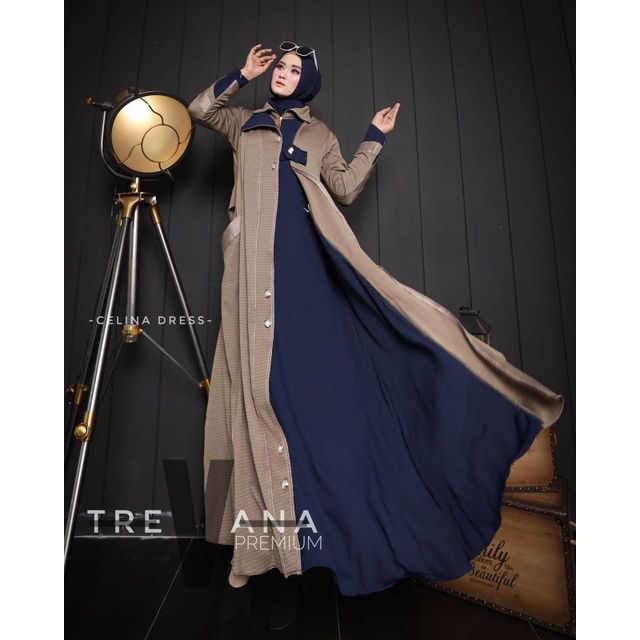 Celina Dress ORI by Trevana / Gamis Set Syar'i / Gamis Pesta / Dress Muslimah / Baju Syar'i Terbaru / Gamis Pesta Mewah / Fashion Muslimah Branded-7