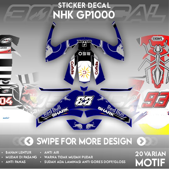 Sticker Decal Helm NHK GP1000 Part 1 | DECAL HELM | DECAL FULL BODY