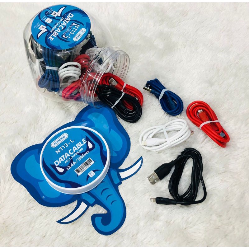 KABEL CHARGER/DATA FOOMEE 2,4 IPHONE LIGHTNING FAST CHARGING