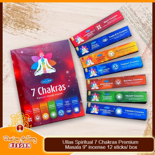 Dupa Hio Harum Wangi India Ullas 7 cakra 8&quot; gift pack (7 aroma in 1)