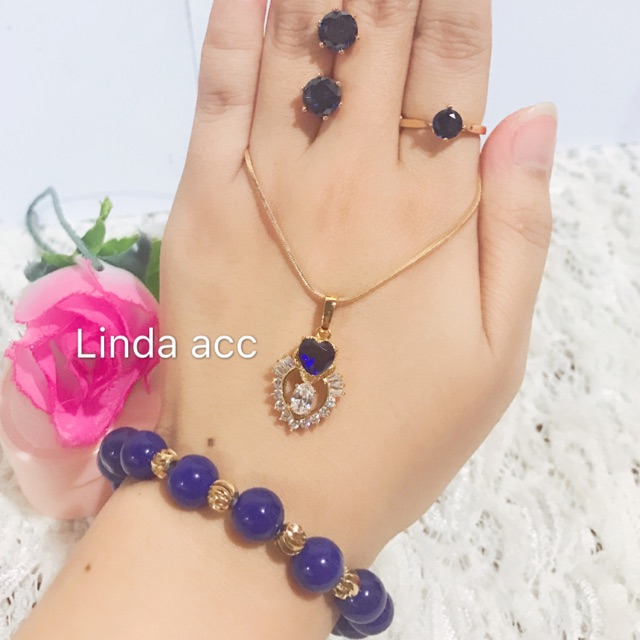 set giok kalung motif jantung gelang karet giok asli 88
