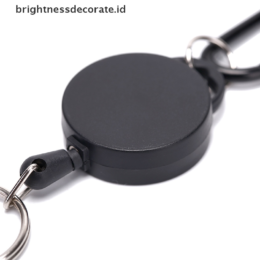 [birth] Black Retractable Key Chain Reel Steel Cord Recoil Belt Key Ring Badge Holder [ID]