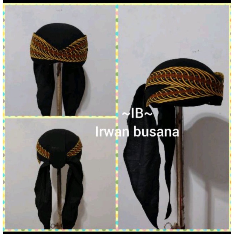 Blangkon solo sliwir dewasa / topi adat / aksesoris kepala solo  motif samurai