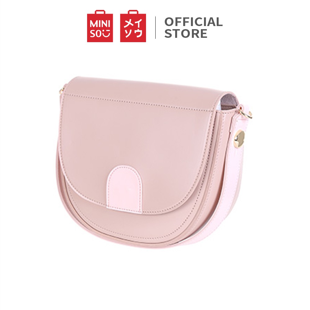 Miniso Official Simple Saddle Contrast Crossbody Bag Tas 