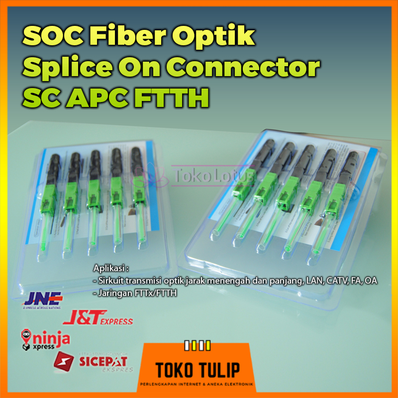 1Pack/5Pcs Splice On Connector SOC SC/APC Untuk Sambungan Kabel Fiber Optik [BISA COD]