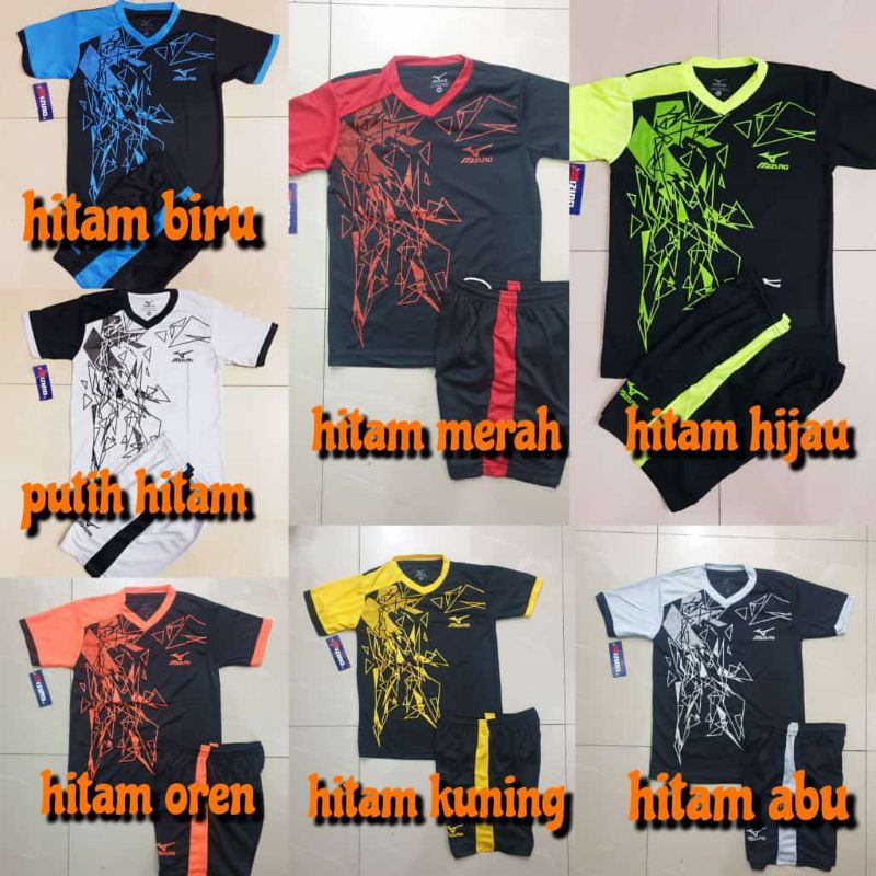 Baju olahraga kaos futsal stelan volly voli mizuno & badminton sport anak anak