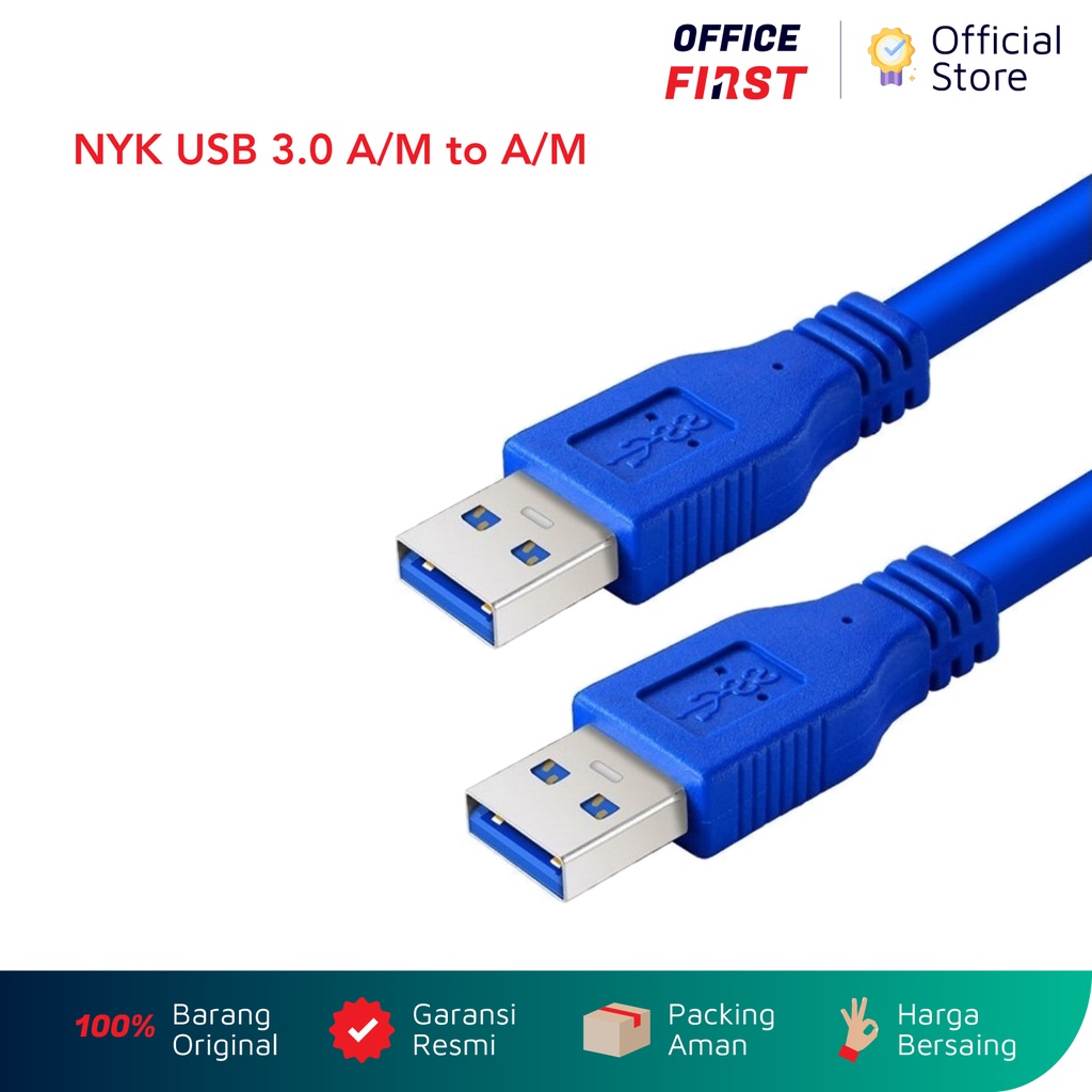 NYK USB Cable 3.0 AM to AM / Kabel Male to Male 60 cm 1.5 meter