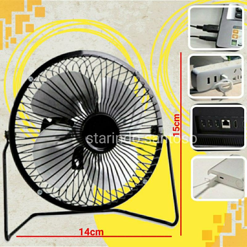 KIPAS ANGIN BESI 5 inci mini fan besi 5 inch kabel usb