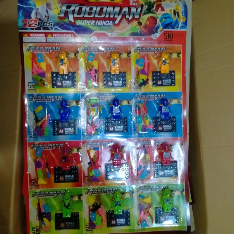 1 lembar lego roboman ninja isi 12 pcs