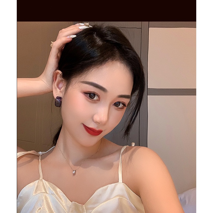 Korea Fashion Perancis Retro Elegan Anting Transparan Akrilik (Takota 014)