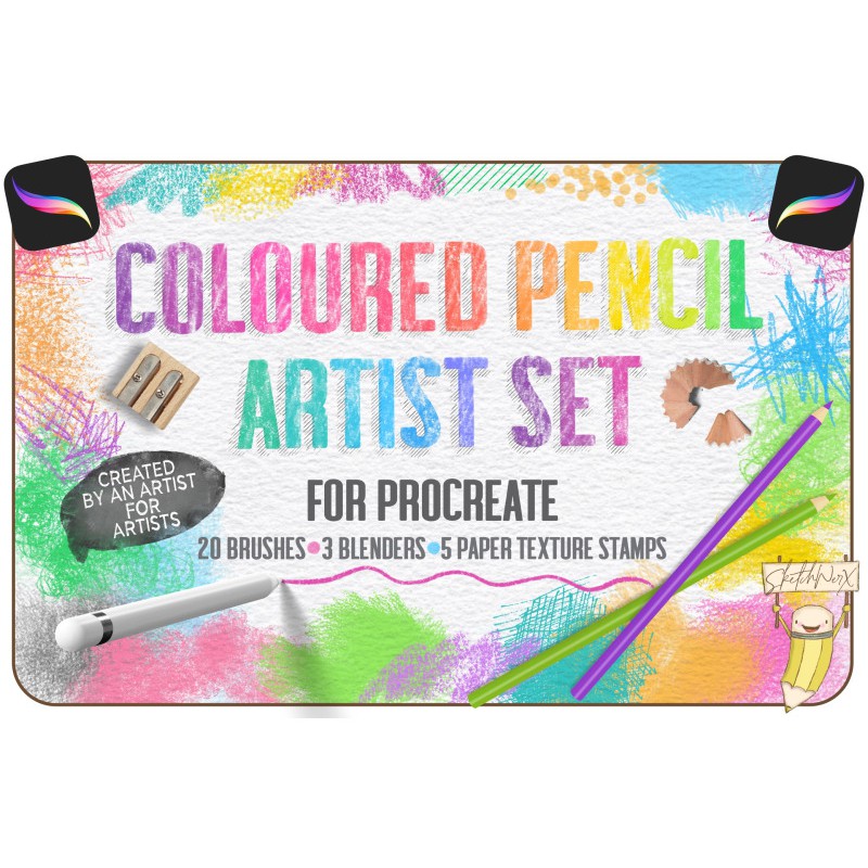 Procreate Brush - Coloured Pencil Artist Set for Procreate