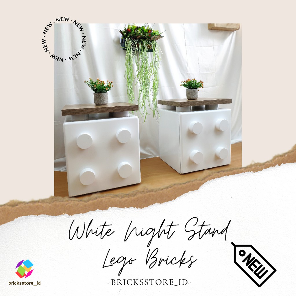Meja Nakas / Night Stand Table / Bedside Table Model Lego Bricks