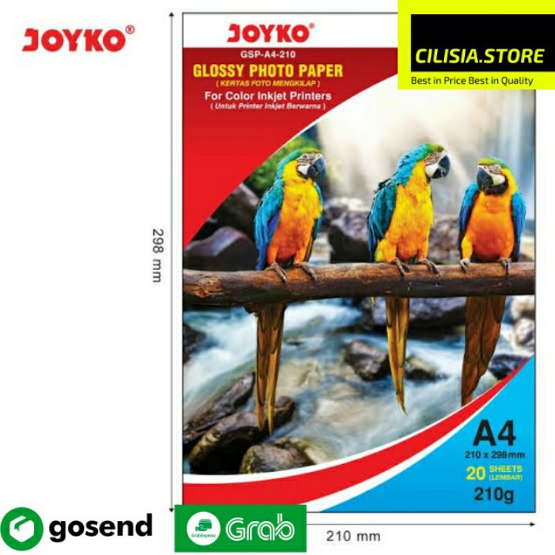 

Kertas Foto Joyko A4 Glossy Photo Paper 210gsm Isi 20 Lembar