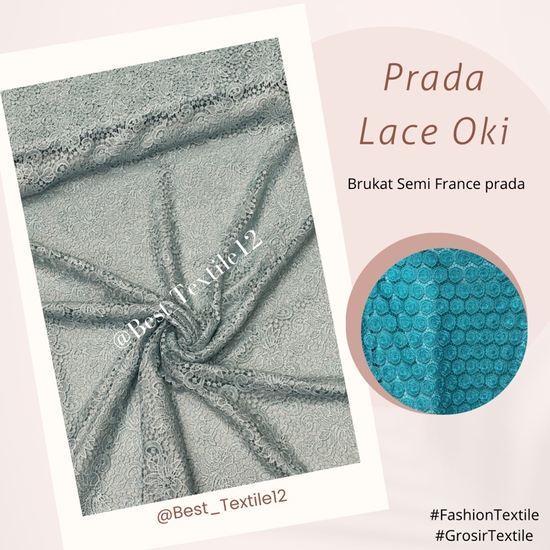 bahan kain kebaya Brukat Prada/ Brokat Okki prada, kain brukat