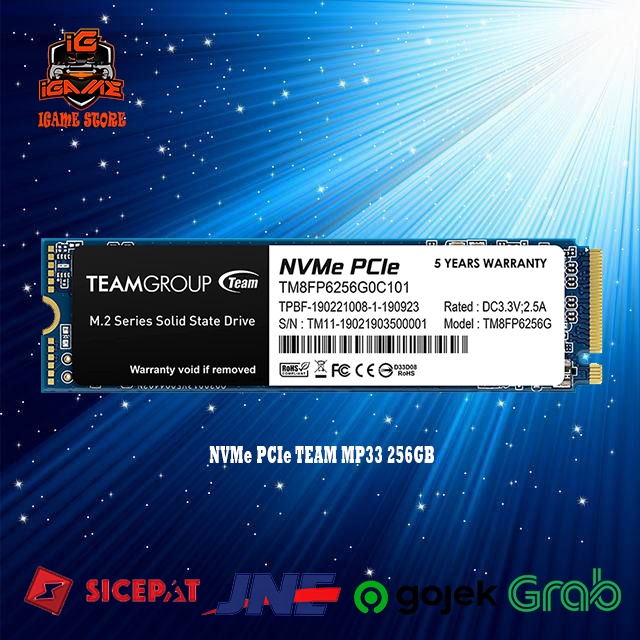 Team MP33 SSD NVMe M.2 / M2 256 GB - NVMe 256GB NAMPOL GAN