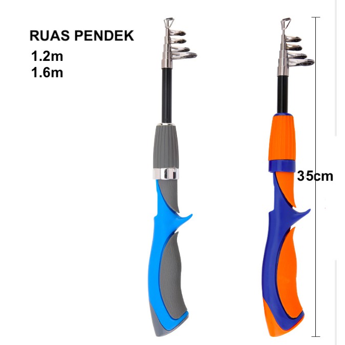 Joran Antena BC Baitcasting Ruas Pendek Telescopic 1,2 Meter dan 1,6 M