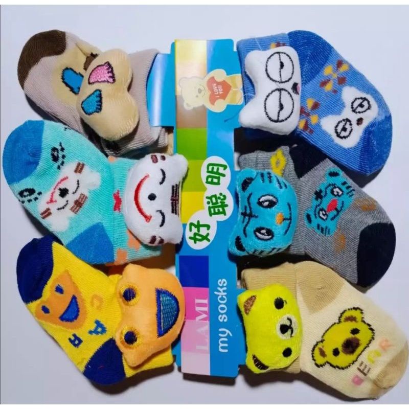 Kaos Kaki Bayi BONEKA / Kaos Kaki Bayi isi 3 /Kaos Kaki Newborn / Kaos Kaki 3in1