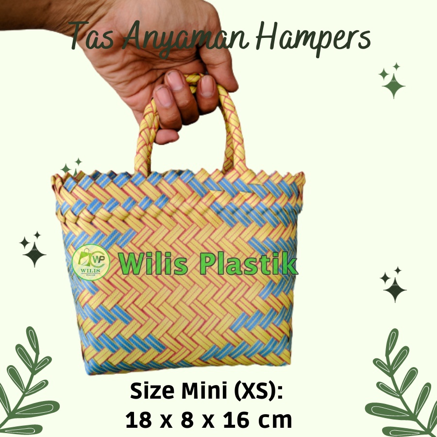 Tas Anyaman Plastik Hampers Tas Souvenir Keranjang Jinjing Tas Parcel  Ukuran Mini (XS) untuk Hantaran