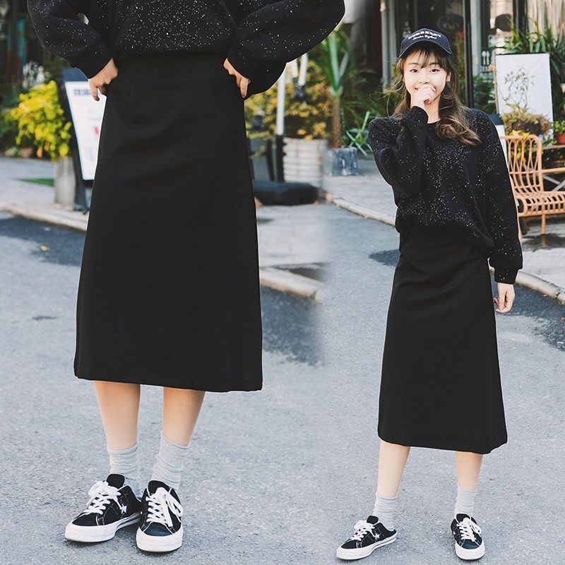 korean rok midi skirt 7/8 /rok line A 7/8