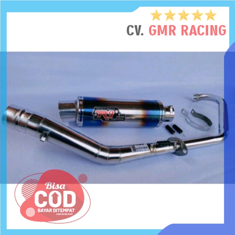 Knalpot R9 Mugello Bluemoon Motor Satria Fu & Jupiter MX.