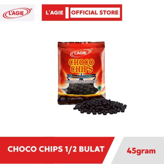 

Lagie Coklat Choco Chips 1/2 Bulat Hitam 45gr