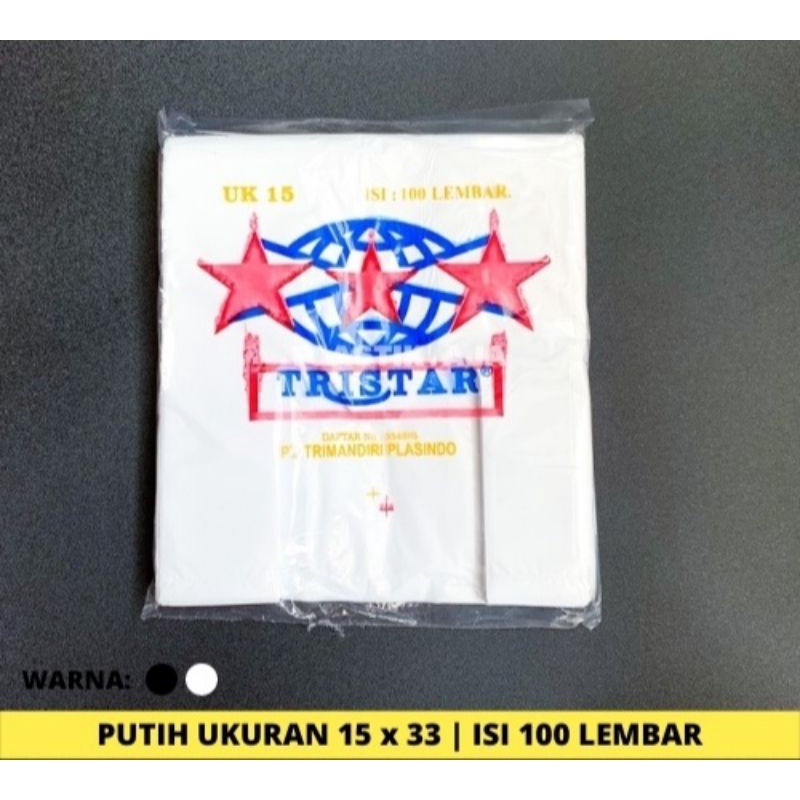 Kantong Kresek Plastik Merk Tristar Ukuran 15