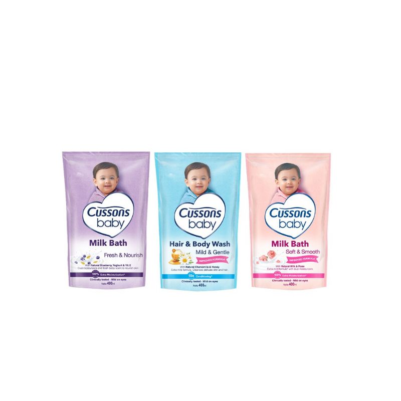 Cusson baby Hair & body wash happy fresh / mild & gentle /Fresh and Nourish/ soft & smooth 400ml ref