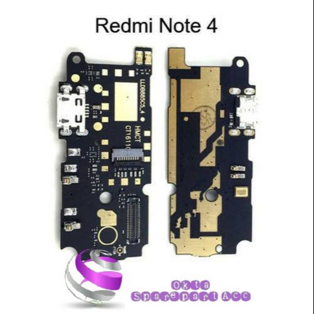 Papan Konektor Xiaomi Redmi Note 4 Mediatek Papan Charger