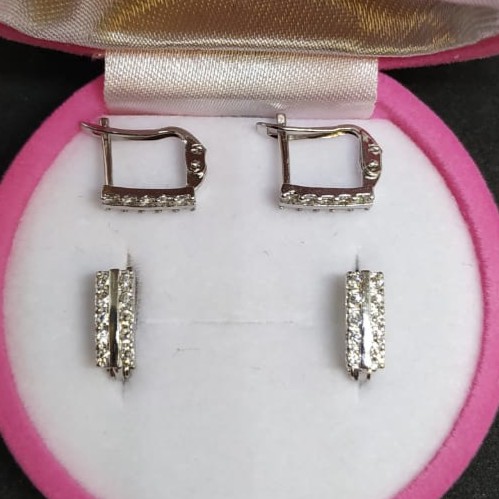 ANTING PERAK IMPORT ASLI LAPIS EMAS PUTIH 925 CC23