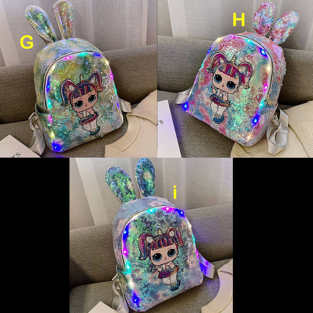 Backpack / Tas Ransel Lampu LED Sequin