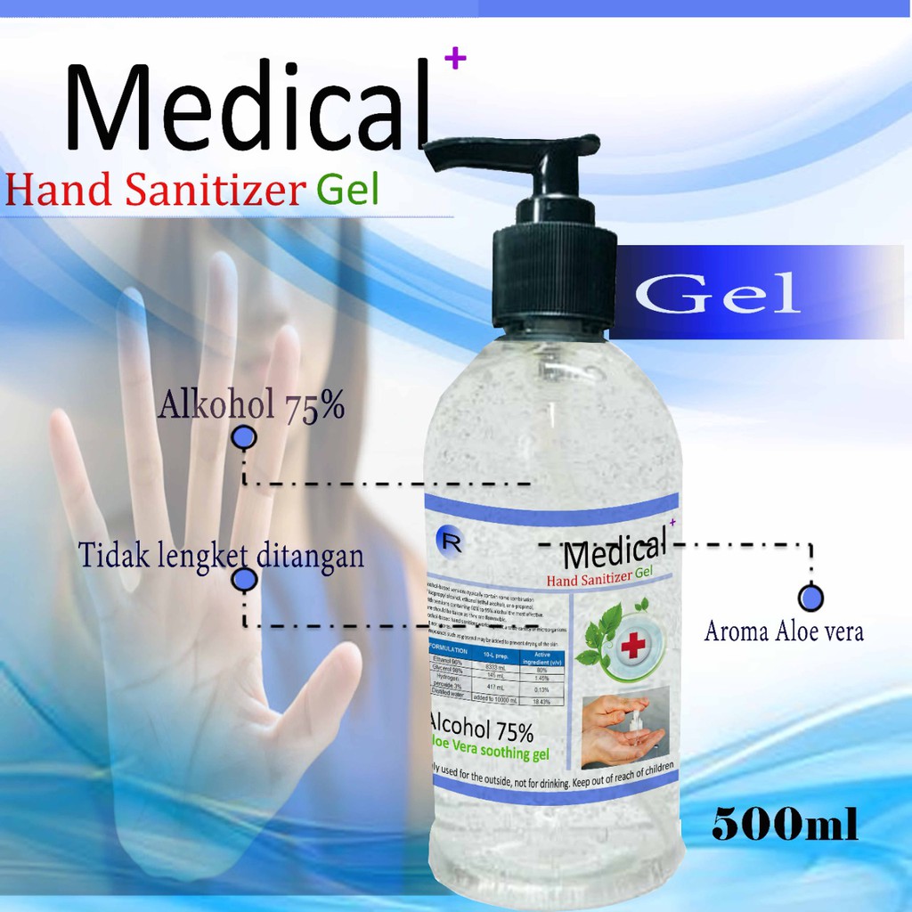 Hand Sanitizer 500ml Gel Medical wangi dan tidak lengket