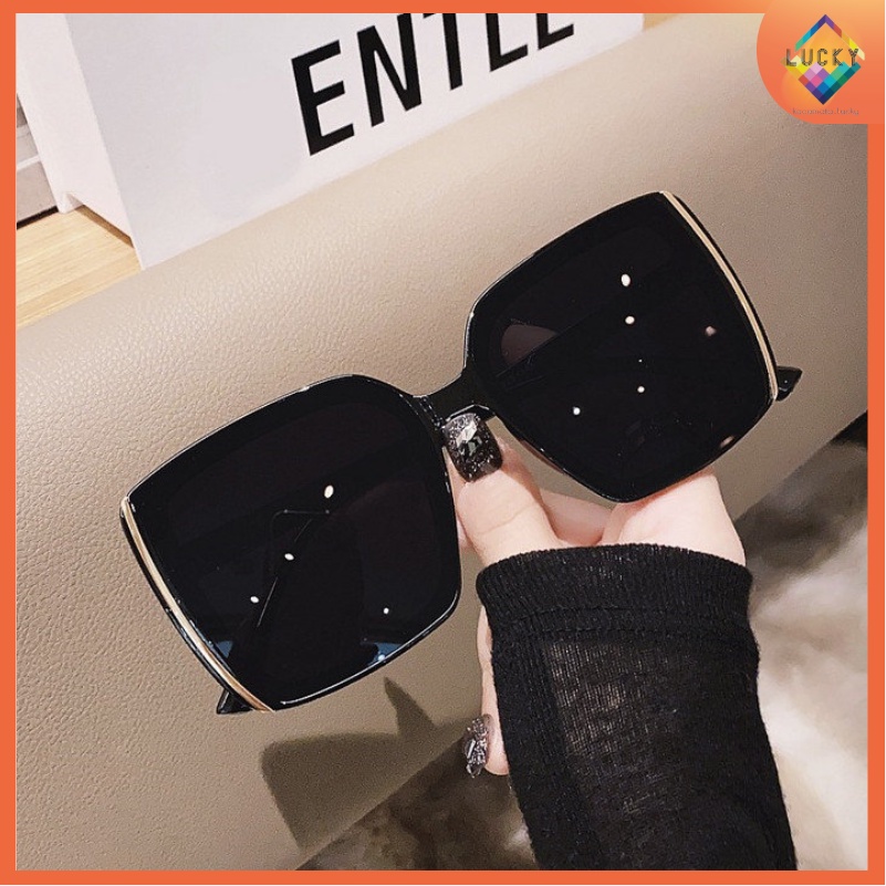 COD INS Fashion Oversized Square Kacamata Hitam Wanita Kaca Mata Fashion  Sunglasses