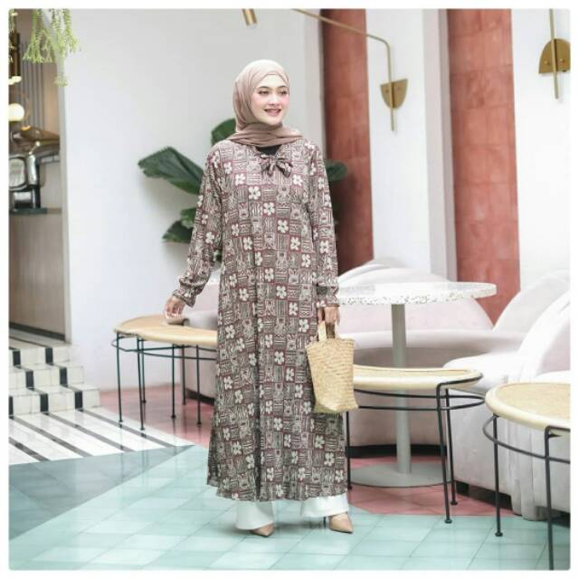 FASHION WANITA || GAMIS PLISKET PREMIUN ETNIK MOTIF  BUNGA