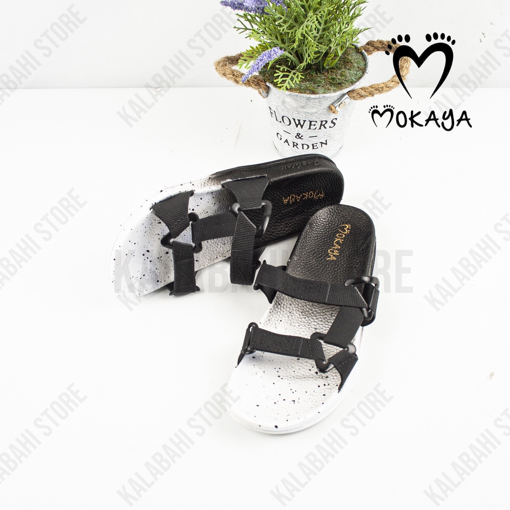 Sandal Slop Semi Gunung Wanita Warna SEMBUR Tali Sambung Keren Import Mokaya 2059 (37-41)-Hitam